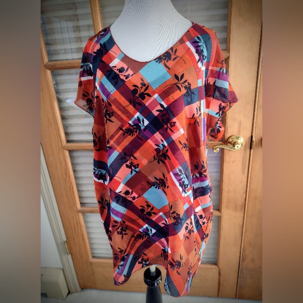 Brand New CAbi Sheer Layered Tank and Blouse, True Medium (Tag Marked Small) - Picture 1 of 10